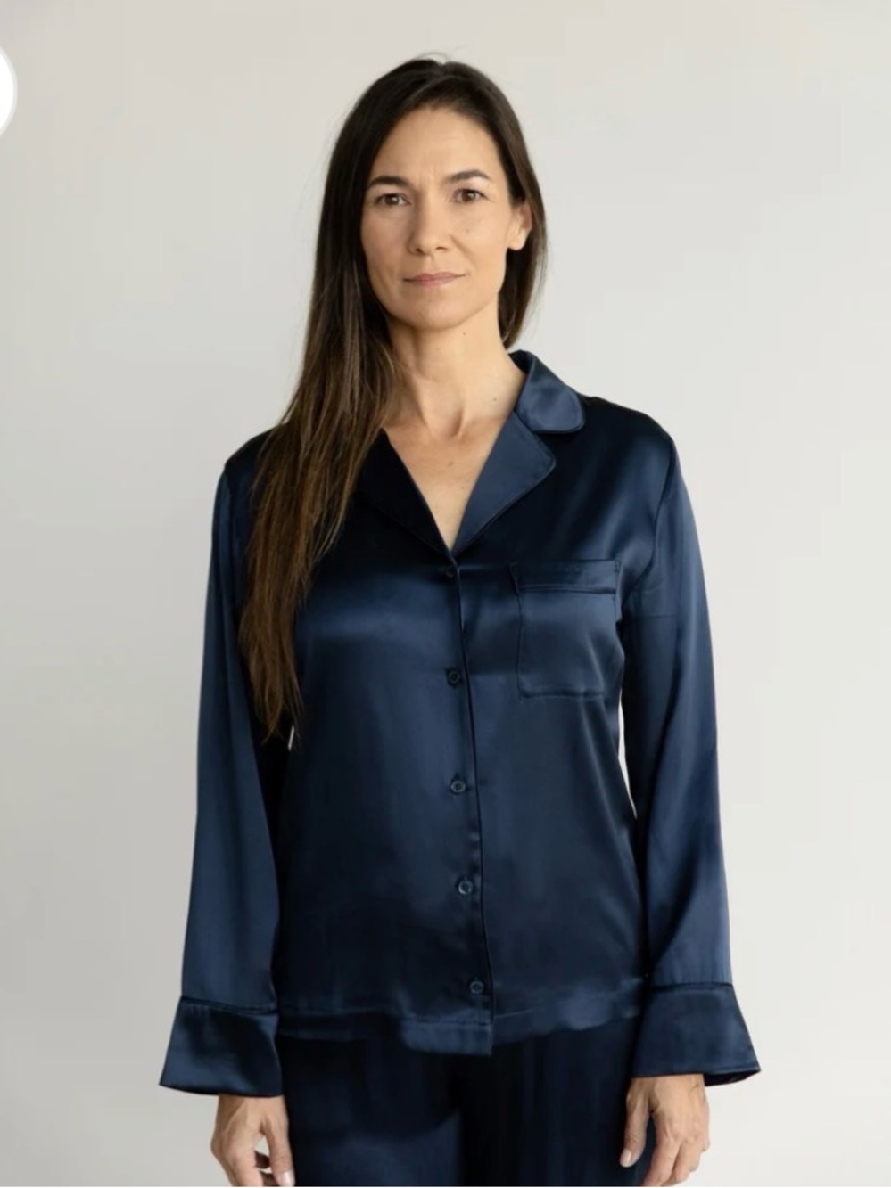 Serenity Silk Classic Long Sleeve Pajama Top size Large NWT $258